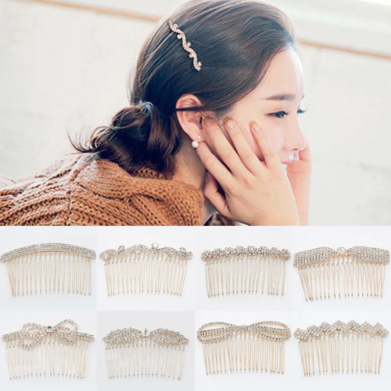 

Elegant Wedding Hair Clips Comb For Bridal Fashion Crystal Flower Hairpin Women Hairclips Headpiece Hair Jewelry Accessories