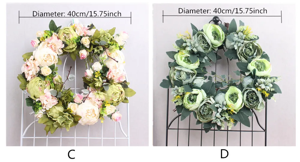 Искусственная цветочная гирлянда, венок из ротанга, Шелковый цветок, пластик, цветок пиона, растение, свадебное украшение для дома, декор для стены, двери, подарок