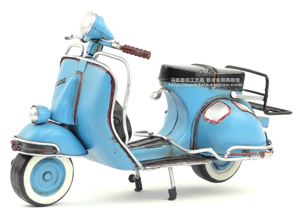 Ретро оловянная Игрушка антикварные железные ремесла украшения мотоцикл Vespa модель подарок на день рождения Креативные украшения ручной работы