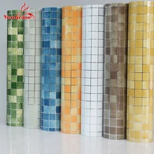 10M PVC Mosaic Wall Sticker Bathroom Waterproof Self adhesive Wallpaper Kitchen Countertop Stickers For Silver Gray Walls Paper