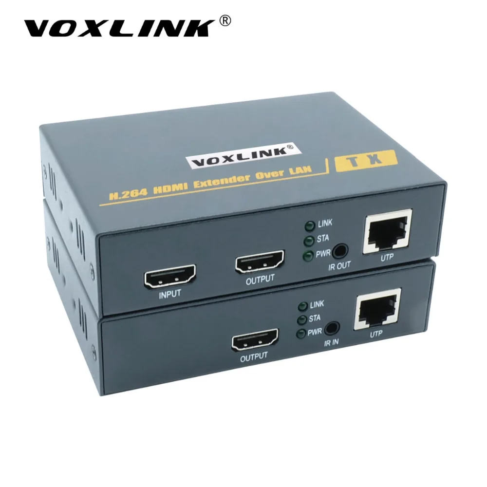 VOXLINK 1080P H.264 HDMI Extender Transmitter and Receiver up to 200 m By Single CAT6 Cable over TCP/IP standard with IR Control VOXLINK 1080P H.264 HDMI Extender Transmitter and Receiver up to 200 m By Single CAT6 Cable over TCP/IP standard with IR Control