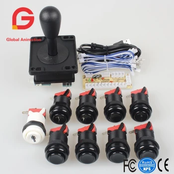 

DIY Arcade Buttons And Joystick For Raspberry Pi,HAPP Style Arcade Controller Kit Including Zero Delay USB Encoder Board