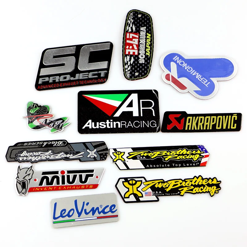 

New Aluminum 3D Heat-resistant Motorcycle Exhaust Pipe Sticker Cool Personality For Scorpio Yoshimura Emblem Akrapovic Decal