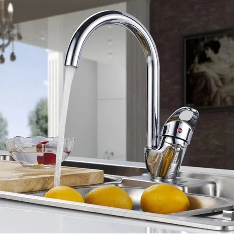 Free shipping deck mounted kitchen sink faucet with Solid brass kitchen faucet and zinc alloy kitchen