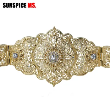 

SUNSPICE-MS Nigeria Ethnic Waist Chain Belt Jewelry For Women Wedding Bridal Accessories Caucasus Body Chain Adjustable Length