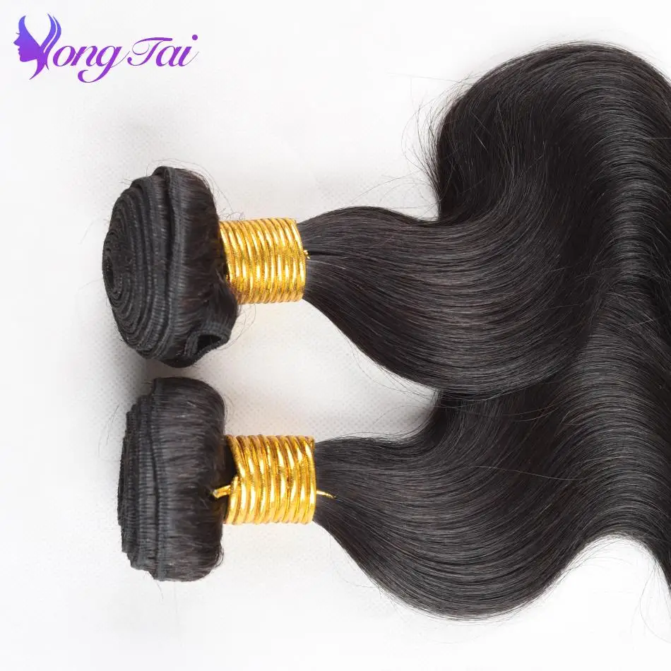 Yongtai перуанские объемные волнистые пучки с закрытием 100% Remy человеческие волосы