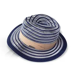 Горячая Распродажа соломенная шляпа женская летняя обувь повседневные полосатые выдалбливать Широкий Складной Большой Брим beach sun hat