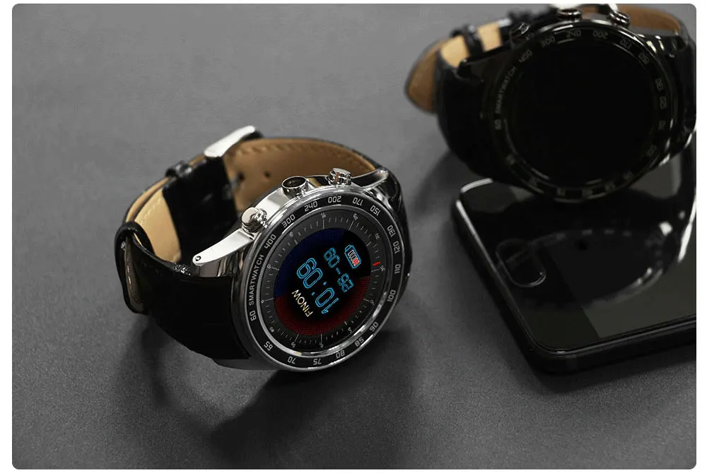 Finow Q7 плюс smart watch Android 5 1 с 0.3MP MTK6580 Ram512MB Rom8GB поддержка 3G Умные часы Wifi BT 4 0 для