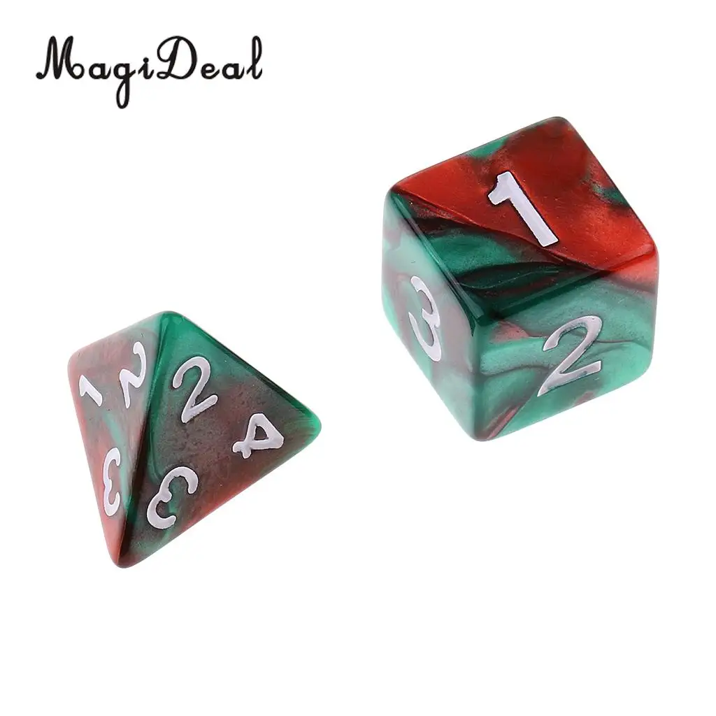 7Pcs Acrylic Polyhedral Dice 16mm D20 D12 D10 D8 D6 D4 for Dungeons & Dragons DND MTG RPG Table Games Gag Toys Red Orange