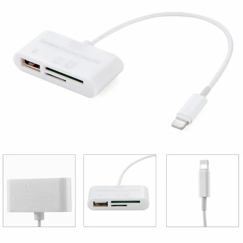 3 в 1 кард ридер для планшетов iPad 4 Mini IOS 11 Micro SD MMC устройство считывания с tf карт USB