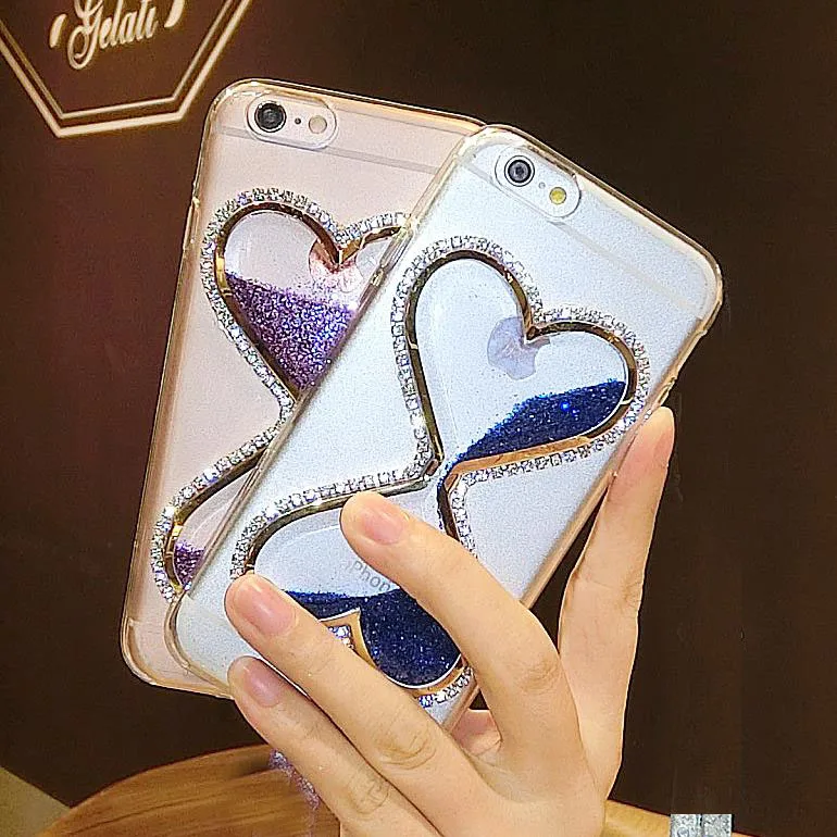 Чехол для телефона Nokia 3 5 6 7 8 9 2 1 Plus X5 X6 с блестящим жидким песком флакон духов Love