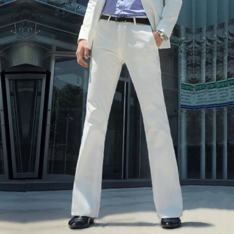 Новые брюки с микророгом мужские деловые белые прямые широкие брюки британские повседневные мужские большие брюки мужские брюки