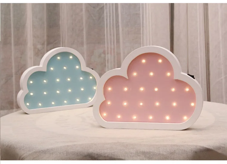 Nuvem de Madeira Decoração da Sua Led sem Fio Criativo Grande Noite Parede Bateria Crianças Quarto Luminária Presente Lâmpada Cabeceira Casa Luz 4 Luzes noturnas