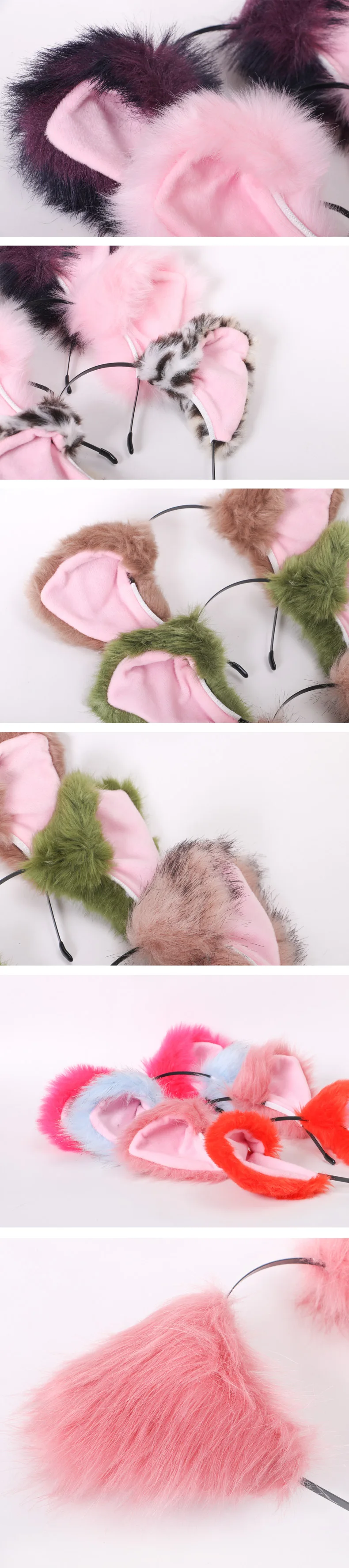Мультяшные кошачьи уши, повязка на голову, сексуальная Длинная Меховая повязка на голову, аксессуары для волос для женщин и девочек, детские вечерние рождественские повязки на голову