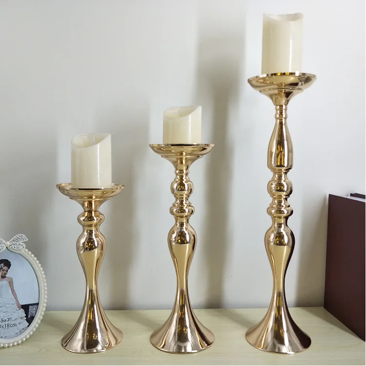 

Gold/silver Candle Holders 50cm/20" Metal Candlestick Flower Vase Table Centerpiece Event Flower Road Lead Wedding Decoration