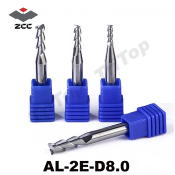 

2pcs/lot AL-2E-D8.0 ZCC.CT solid Carbide End mills high machining efficiency 2 flute 8mm cnc milling cutter for aluminum
