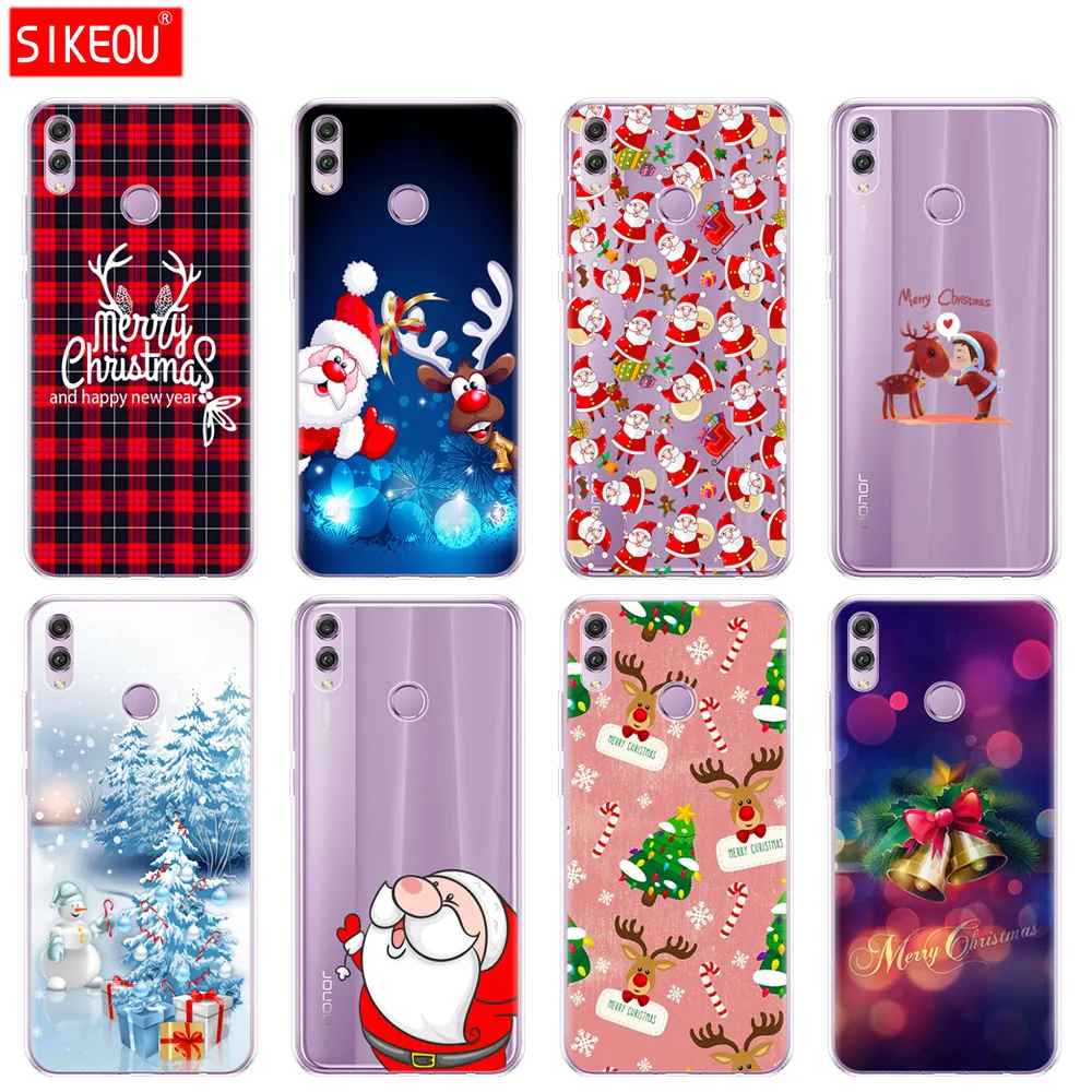 

silicone case for huawei honor 8x Case 6.5 inch Soft TPU Back phone Cover for huawei honor 8x Protect coque Merry Christmas gift