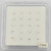 925 Sterling Silver 2mm Clear Crystal nose Stud Nose Piercing Pin body jewelry 20pcs/pack 1