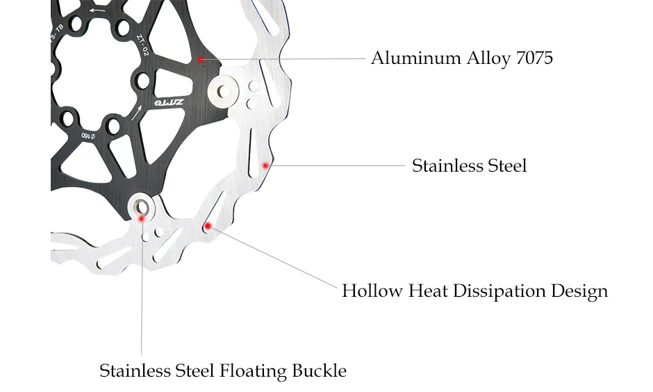 ZTTO Bicycle Disc Brake Floating Rotor 180mm 160mm Stainless Steel Brake Disc Compatible Metallic Pads For MTB XC Road Bike