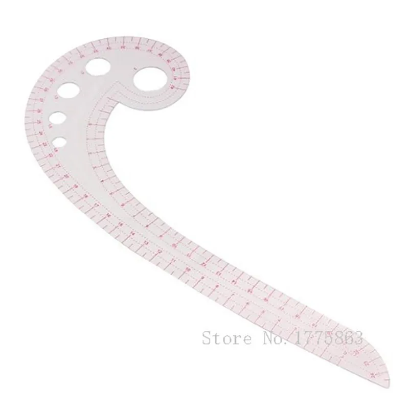 

Multi -Purpose Fashion Scales, Soft Plastic Curved Ruler, Straight + Curved AA7584