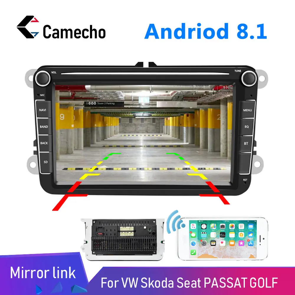 Цена Camecho Android 2Din автомобильный MP5 мультимедийный радио видео плеер font b gps b font Автомобильный Радио Авто Радио Стерео 8