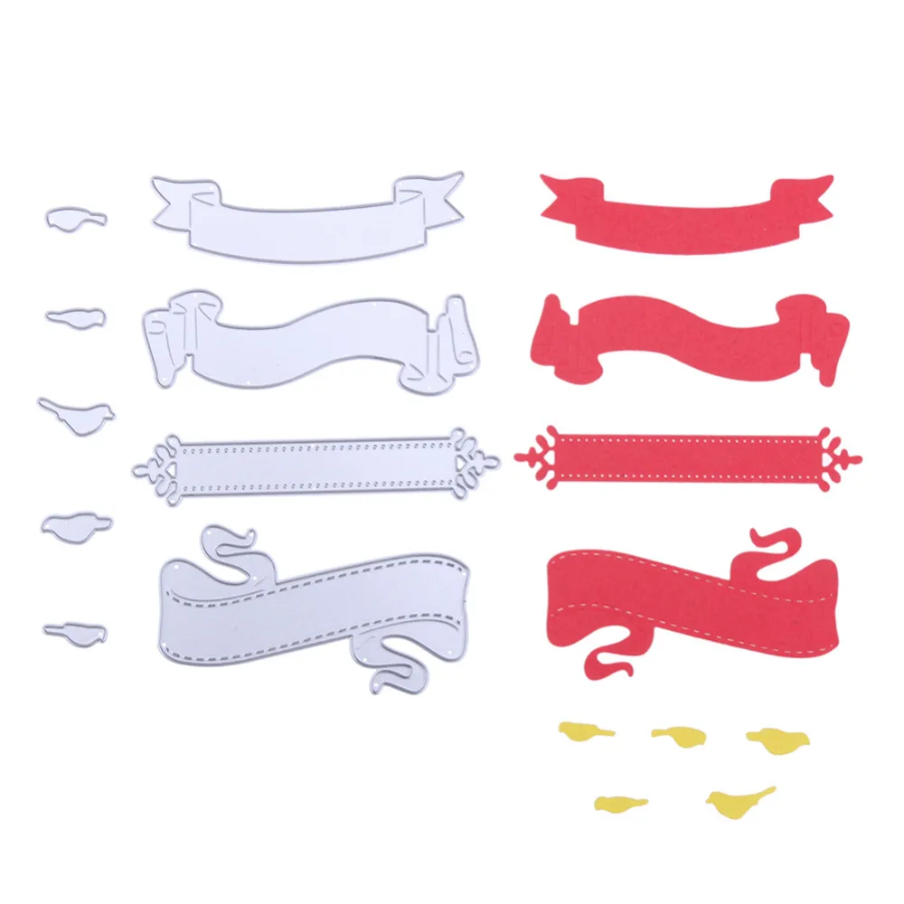 

9pcs/Set New Creative Banners Birds Metal Cutting Dies Scrapbooking Photo Album Paper Cards Decoration Crafts Embossing Die Cuts
