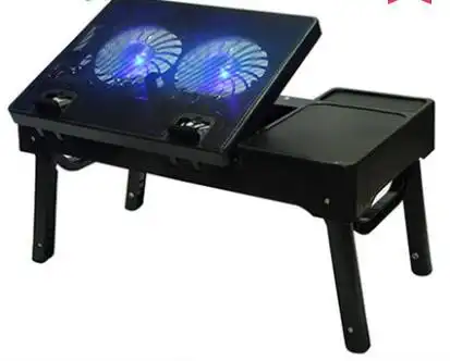 Free Shipping Foldable Laptop Table Notebook Desk With 2 Built In