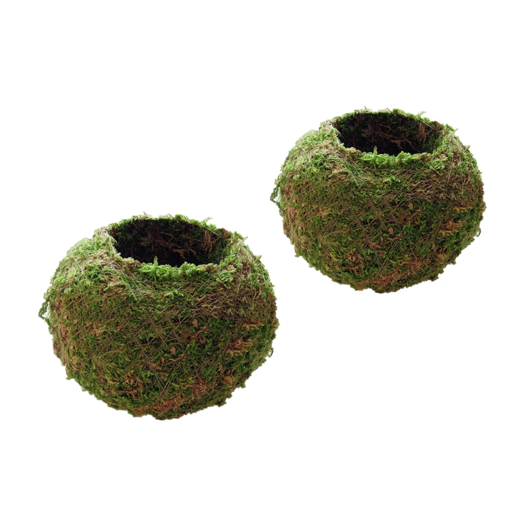 2x Moss Ball Moss Bonsai Personalized Flower Pot Bird Nest Flower Plant Desk Table Decoration Plantpot diameter 6/9cm
