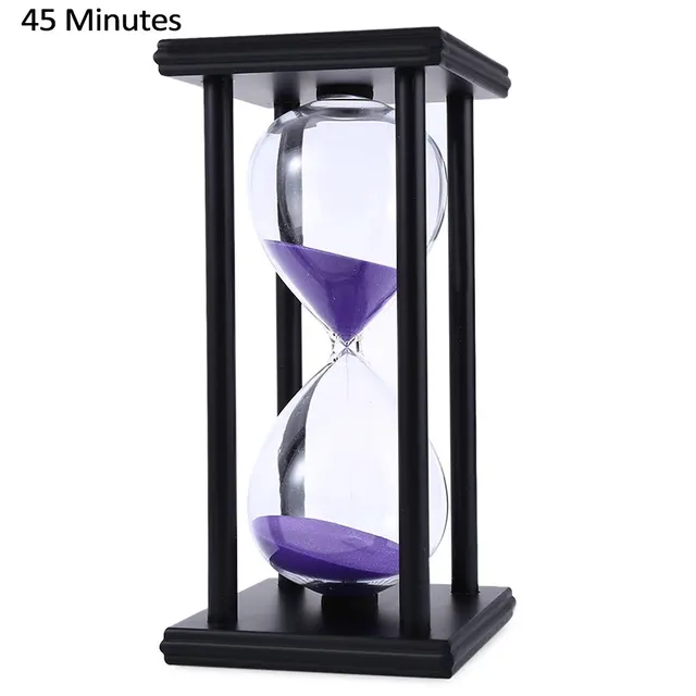 45 minutes hourglass sand timer for kitchen school modern wooden
