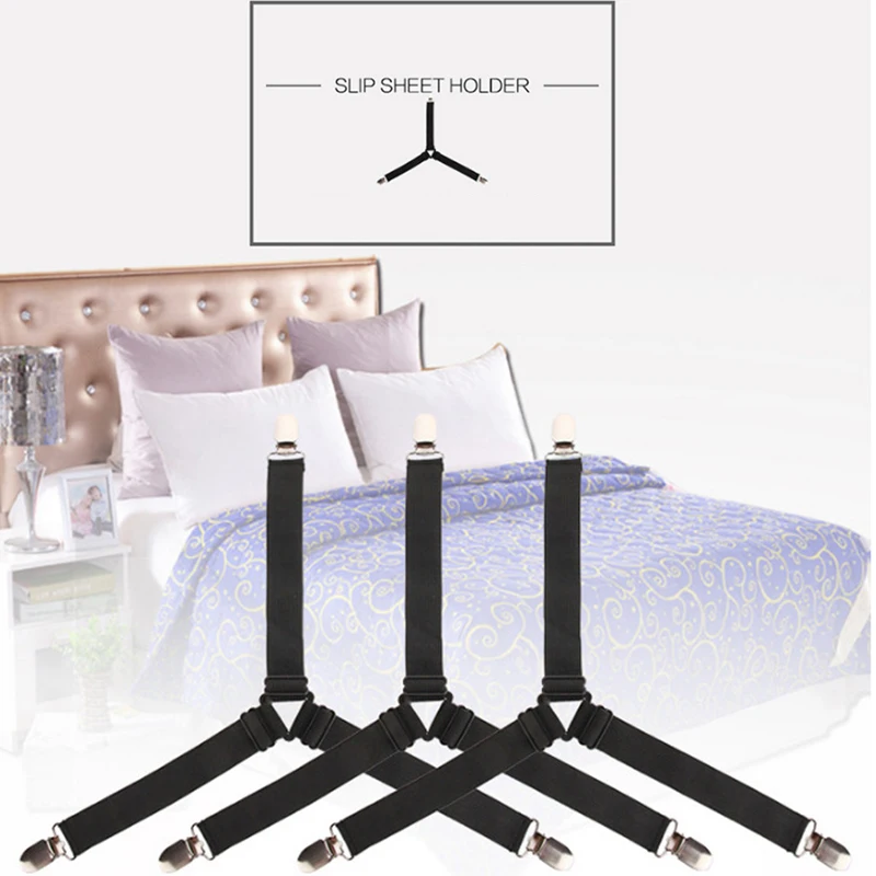 

4pcs/set Elastic Bed Sheet Grippers Clip Mattress Cover Fixed Blankets Holder Fasteners Anti-Slip Belt Clips Home Textile Gadget