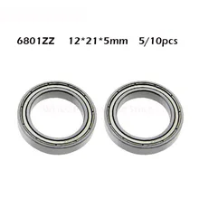 5/10 Pcs 6801ZZ ABEC-1 12X21X5 Mm 6801 Zz Dunne Gedeelte 6801z Diepe Groef 6801 kogellager 61801