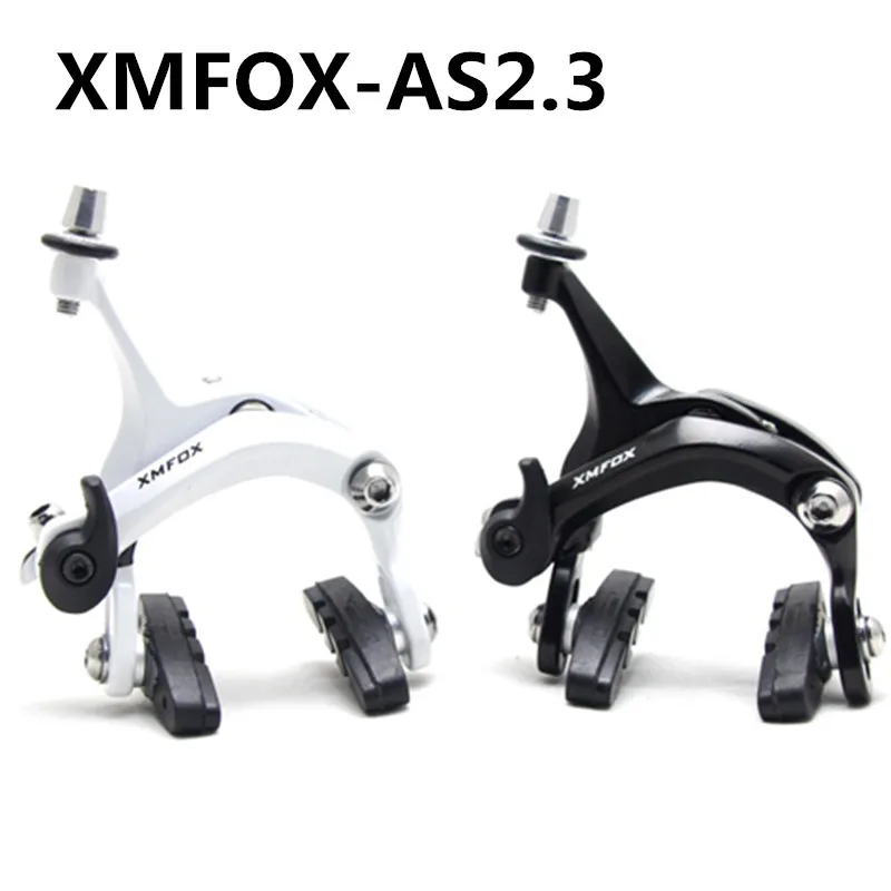 

XMF-AS2.3 1 piece Bicycle Brake Racing Road Dual Pivot Bike Aluminum Side Pull Caliper Brake Front Rear Brake white balck