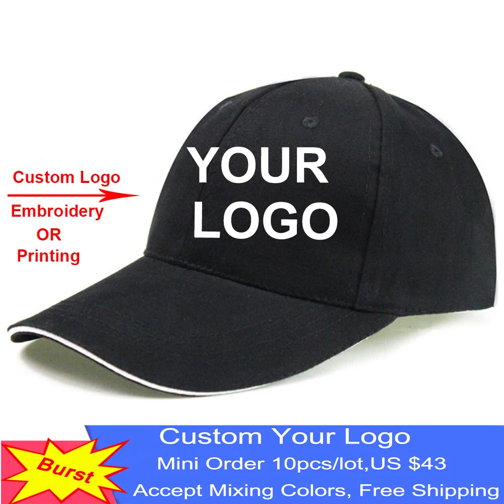 

2019 Snapback Caps Blank Baseball Hats Customized Net Caps Hip Hop LOGO Printing Adult Hats Casual Peaked Hat 10pcs/lot