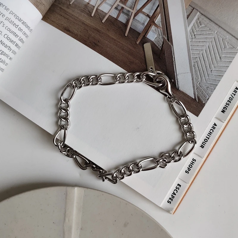 LouLeur стерлингового серебра 925 rude цепи браслеты промышленности стиль темперамент модные элегантные браслеты для женщин ювелирные украшения