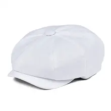 Jangul Дети Белый хлопок Newsboy колпачок, девочка-мальчик ребенок яблоко плоская шляпа холст 8 панель шляпа Младенец Малыш Ребенок Молодежный берет шляпа 008