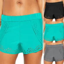 Women's Swimming Suit Sexy Bikini Swimsuit Swimwear Womens Side Split Waistband Swim Shorts with Panty Liner Boardshort