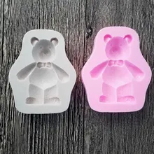 Милая силиконовая форма «Медведь» помадка форма для украшения торта инструменты форма для шоколадной мастики, сахарное ремесло, кухонные аксессуары