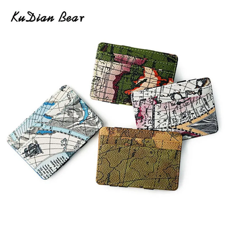 

KUDIAN BEAR Slim Men Money Clip Wallet Brand Wallet for Man Designer Bifold Clamp For Money Changes Carteras Hombre HBID256 PM49