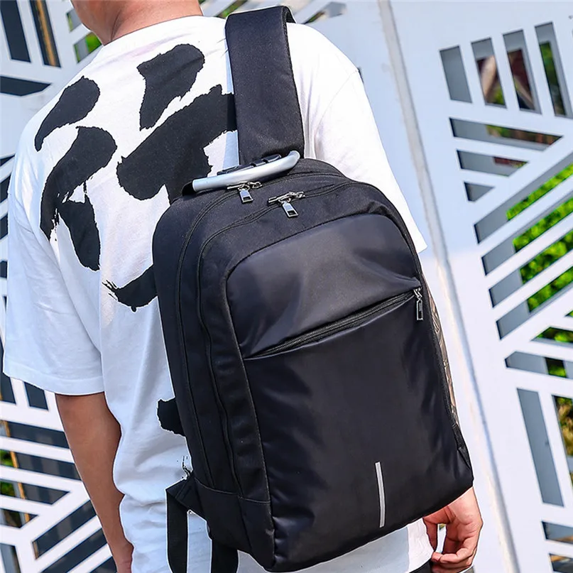 Sports Bag Outdoor USB Charge Camping Hiking Backpack Lock Shoulder Business Travel Bag Code Lock Anti-Theft Backpack #2D04 (17)
