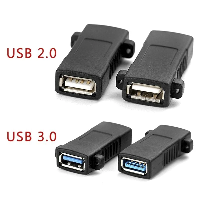 1Pc USB 2.0 3.0 Standard Female To Female Socket Panel Mount Adapter Connector Dropshipping 4.5x1.8cm