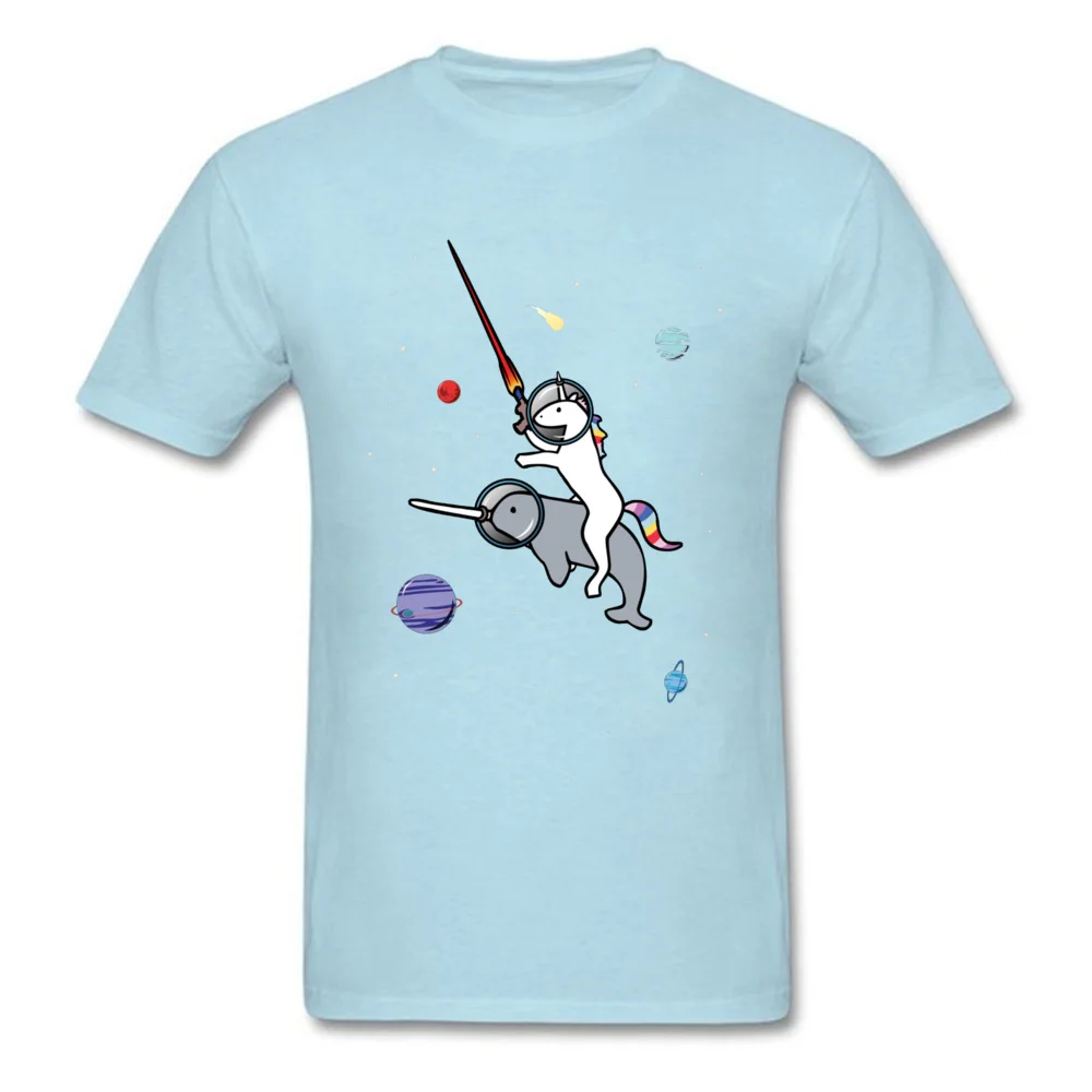 Tops T Shirt Casual T-Shirt ostern Day Funny Casual Short Sleeve 100% Cotton Round Collar Young T Shirt Casual Unicorn Riding Narwhal In Space 814 light