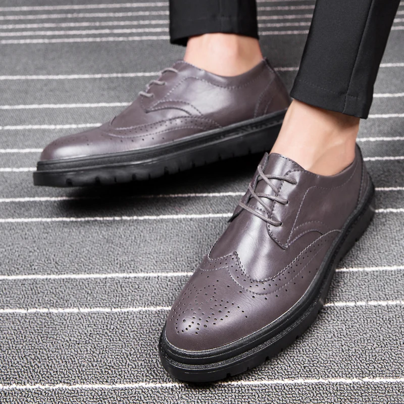 Black Dos Da Boi Lace Homem Respirável 44 Negócios Homens De up Brogue Carve Moda Design Zapatos Italiano Sapatos brown Tamanho 39 Casamento x8qw7f6RC