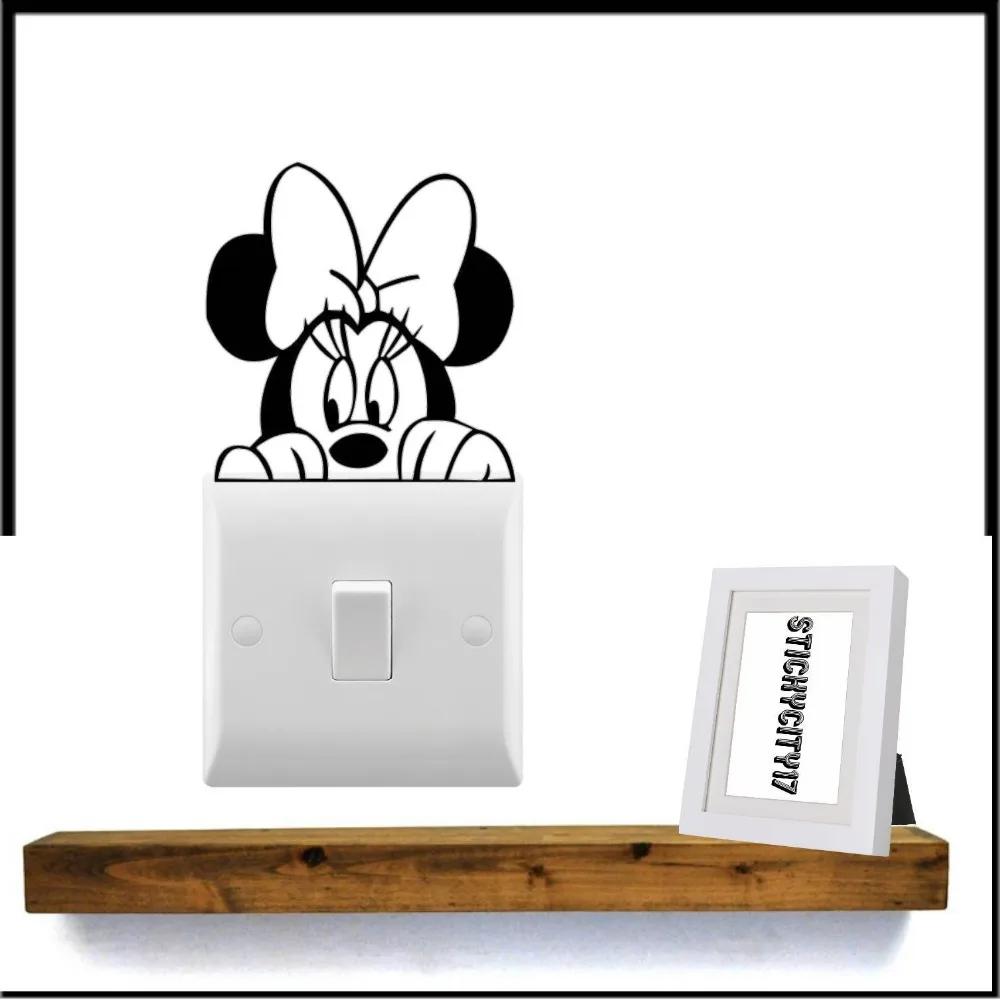 

Minnie Mouse Wall Sticker For Kids Room Light Switch Wall Vinyl Decal Home Decor Cute Minnie Switch Murals Home Decoration