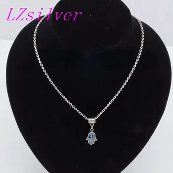 

20pcs Fatima Hamsa Hand Turkish Blue Eye Necklace Charm Pendant Jewish Kabbalah XL11155D