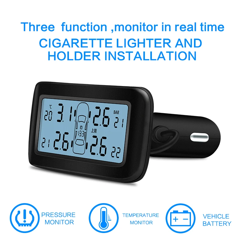 imágenes para PERSHN D30 electrónica Wireless Tire Pressure Monitoring System TPMS Del Coche con Sensores de Pantalla LCD Externa Reemplazable Batería imágenes para PERSHN D30 electrónica Wireless Tire Pressure Monitoring System TPMS Del Coche con Sensores de Pantalla LCD Externa Reemplazable Batería