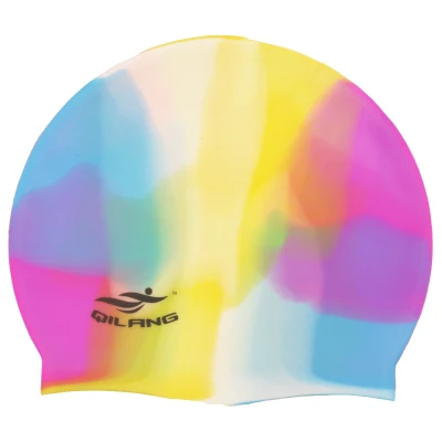 Горячая многоцветная силикон для взрослых плавающий ming cap частицы Антистатические волосы защита волос спорт плавательный бассейн эластичные шапочки - Цвет: Color-3