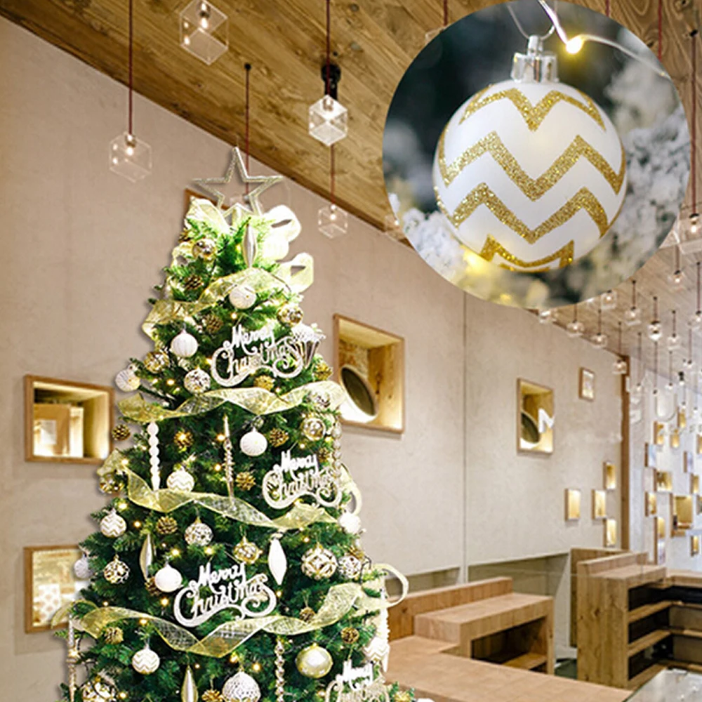 30 unids/lote árbol de Navidad decoración bola adornos Navidad Fiesta boda colgante adorno Navidad árbol decoración suministros 6 cm bola pintada