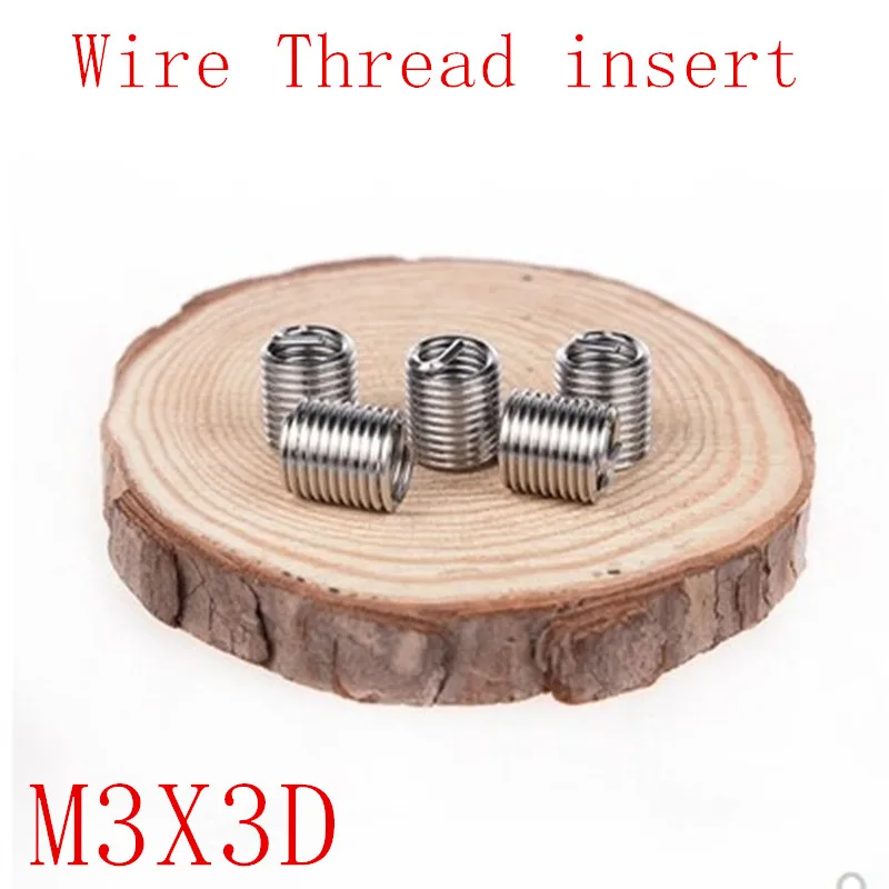 50pcs M3 M3*2D stainless steel wire thread insert