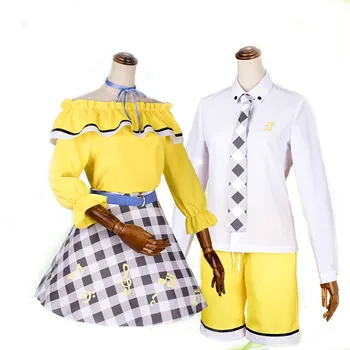 

Free Shipping Anime Cardcaptor Kagamine Rin/Len Cosplay Costume Kagamine Rin Cosplay Dress Cosplay Battle Suit For Halloween