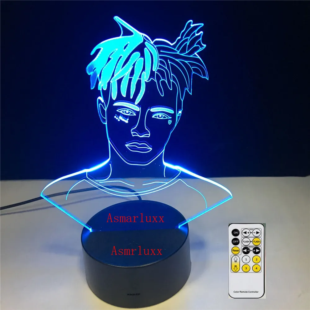 Ski Mask the Slump God Rapper 3D LED Lamp Illusion 7 Colors Changing